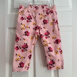 5/25 Garanimals floral Pull On Pants Girls Sz 18 Months Light Pink Elastic Waist